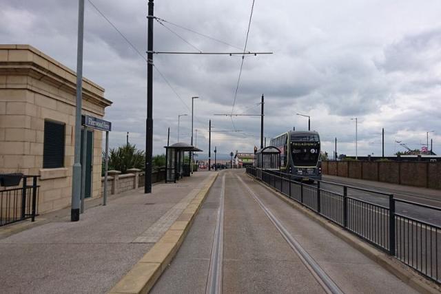 A tram in Fleetwood